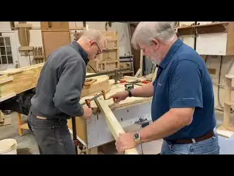 Video thumbnail for Steam-Bending Tapered Oak with the help of the client.