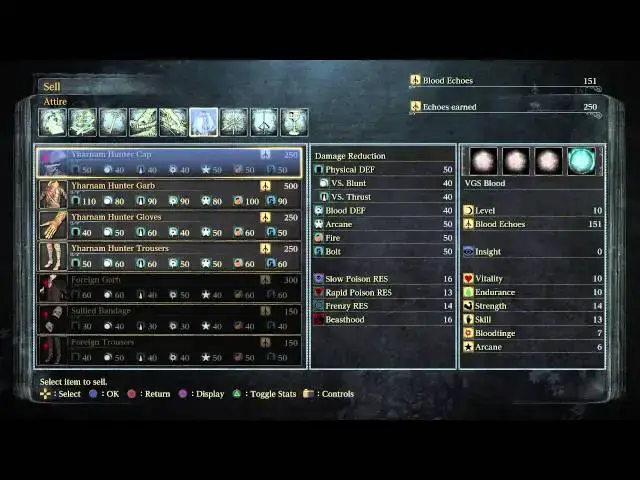 Video thumbnail for Bloodborne - Hunter's Dream: Purchase Yharnam Hunter Garb, Gloves, Trousers (Details / Demoed) PS4