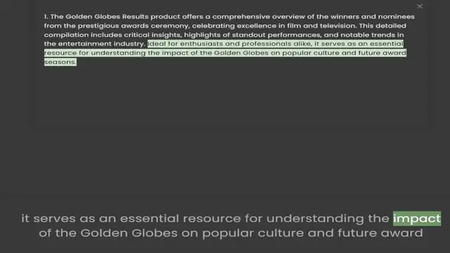 Video thumbnail for from the prestigious awards ceremony, celebrating excellence in film and television. This detailed compilation includes critical insights, highlights of standout performances, and notable trends in the entertainment industry. Ideal for en