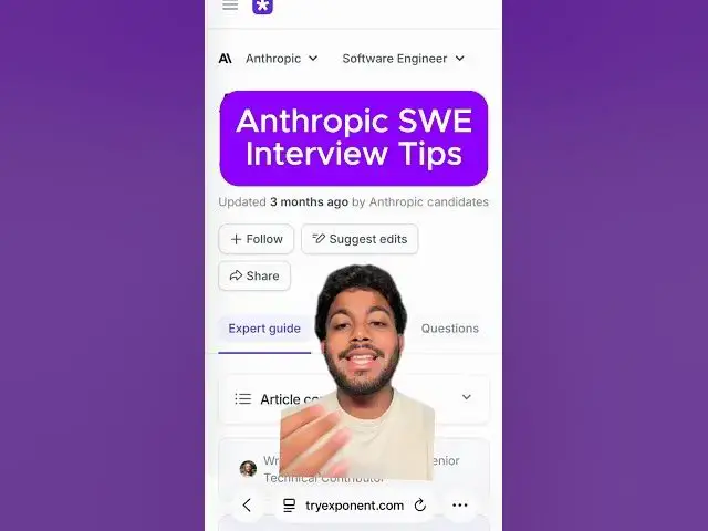 Video thumbnail for Here’s some tips for the Anthropic SWE interview!