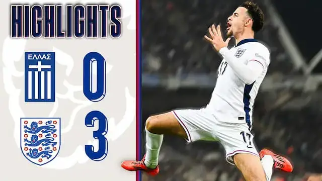'Video thumbnail for Greece 0-3 England | Nations League | Highlights'