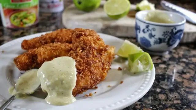 'Video thumbnail for Coconut Chicken Tenders And Thai Curry Dipping Sauce Recipe'