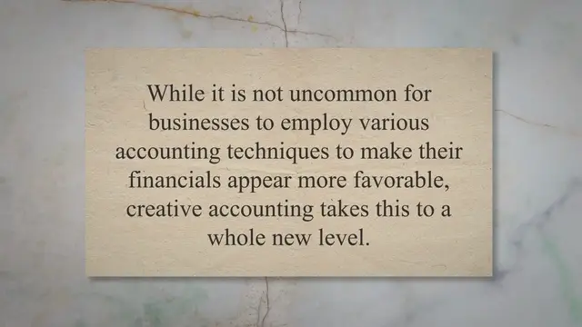 Video thumbnail for Creative Accounting Methods
