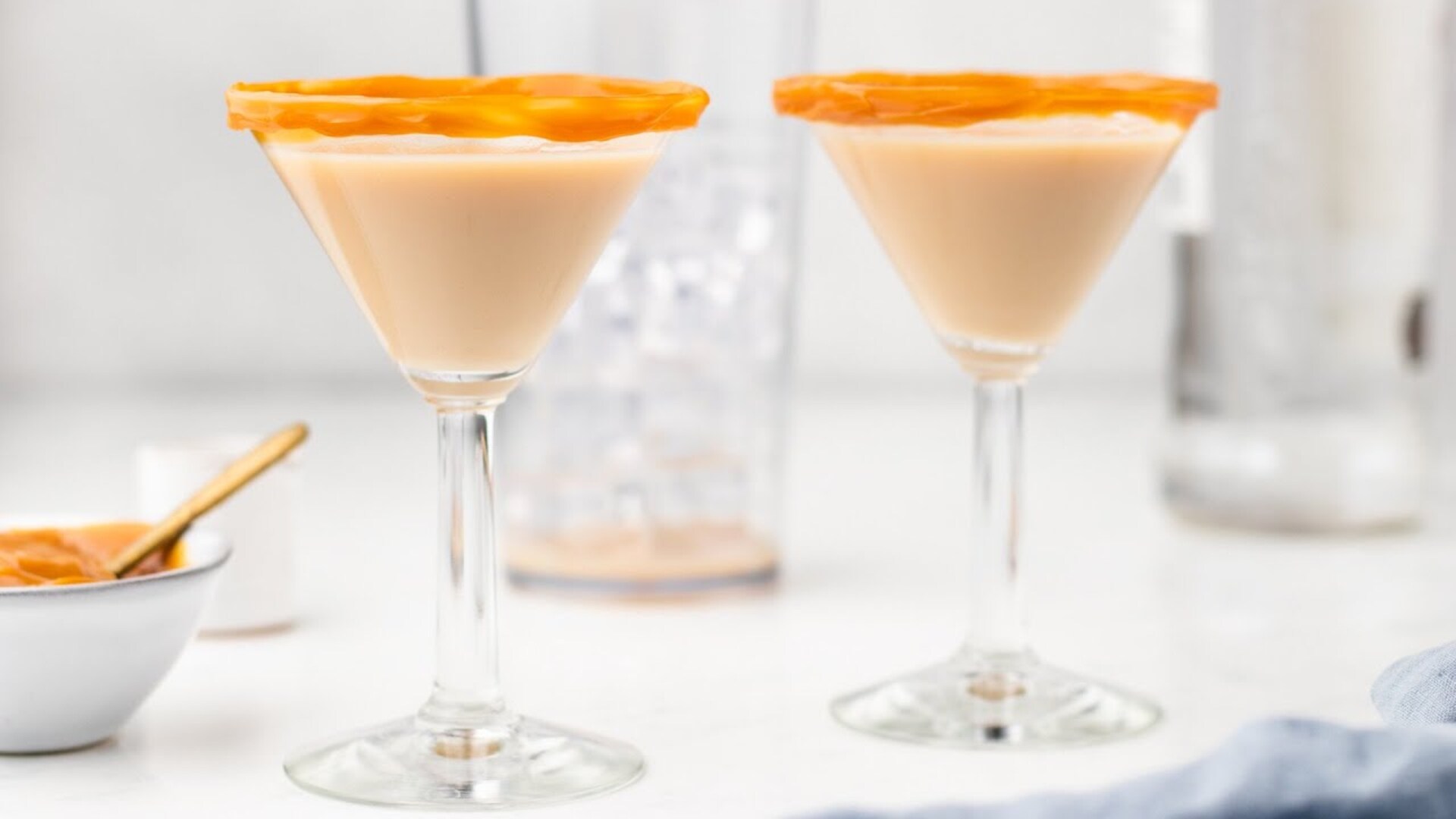 Video thumbnail for Sweet Crème Brûlée Martini Recipe