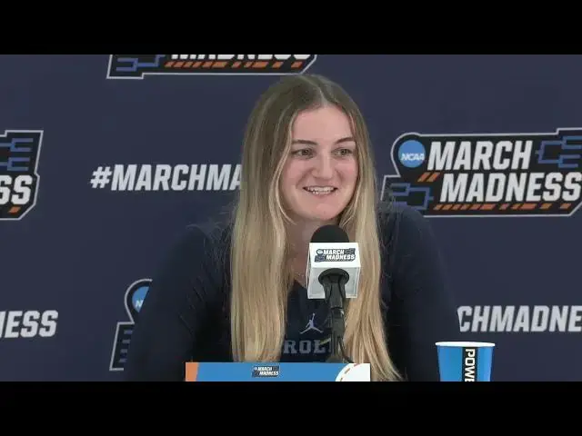 'Video thumbnail for UNC's Courtney Banghart, Alyssa Ustby, Maria Gakdeng and Lexi Donarski press conference #UNC'