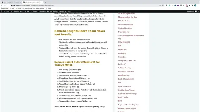 Video thumbnail for CSK vs KOL Dream11 Prediction 1st Match IPL 2022 CSK vs KKR Dream11 Team and Injury Updates