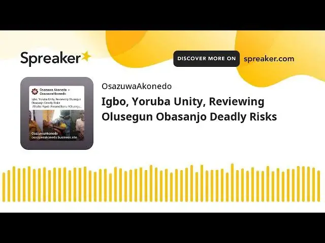 Video thumbnail for Igbo, Yoruba Unity, Reviewing Olusegun Obasanjo Deadly Risks