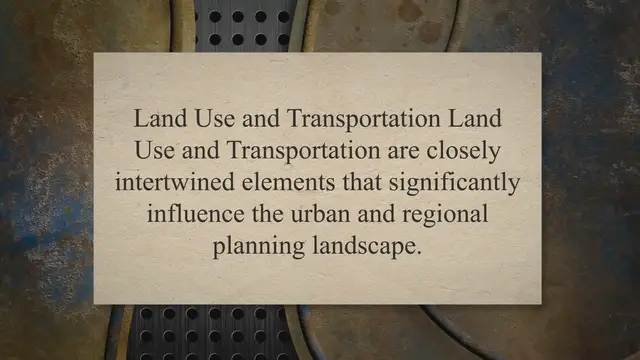 Video thumbnail for Land Use and Transportation