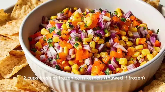 Video thumbnail for corn salsa recipe