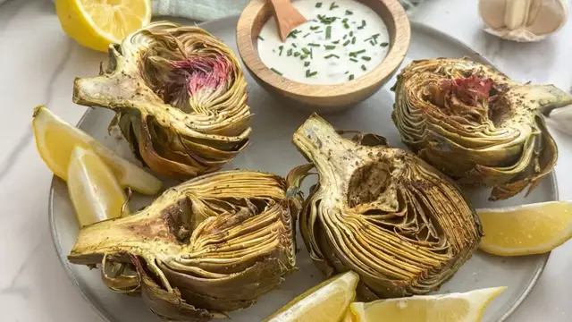 Video thumbnail for Air Fryer Artichokes With Garlic Dip Recipe