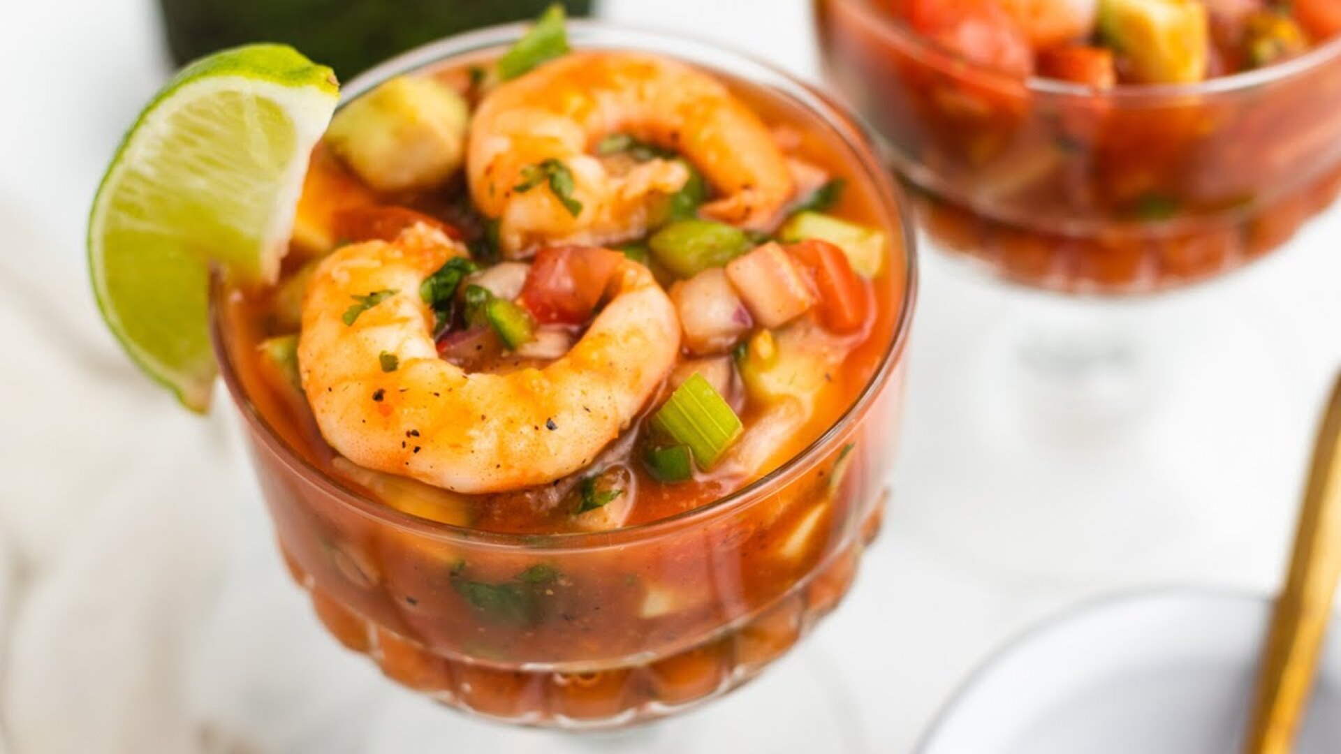 Video thumbnail for Mexican-Inspired Shrimp Cocktail Recipe