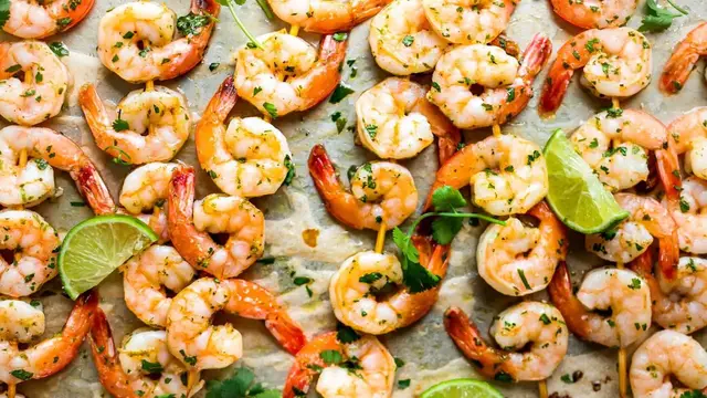 Video thumbnail for 3-Ingredient Cilantro-Lime Shrimp Skewers Recipe
