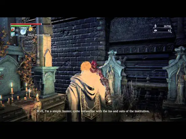 Video thumbnail for Bloodborne NG+ - Cathedral Ward: Alfred (Protege of Master Logarius) 1st Meeting Chat Sequence