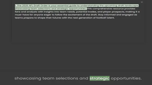 Video thumbnail for showcasing team selections and strategic opportunities. This comprehensive resource provides fans and analysts with insights into team needs, potential trades, and player prospects, making it a must-have for anyone eager to follow the exc
