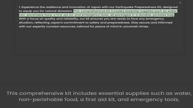 Video thumbnail for to equip you for natural disasters. This comprehensive kit includes essential supplies such as water, non-perishable food, a first aid kit, and emergency tools, all packaged in a durable, portable bag. With a focus on quality and reliabil