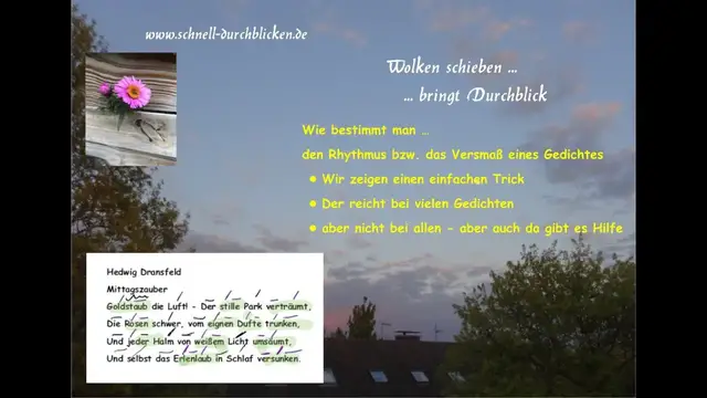 Video thumbnail for Tipps: Rhythmus vieler Gedichte schnell bestimmen - wenn ständiger Wechsel von betont und unbetont