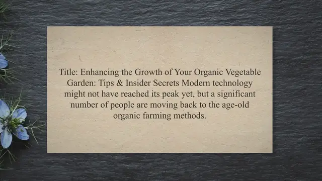 Video thumbnail for How to Increase Organic Vegetable Production