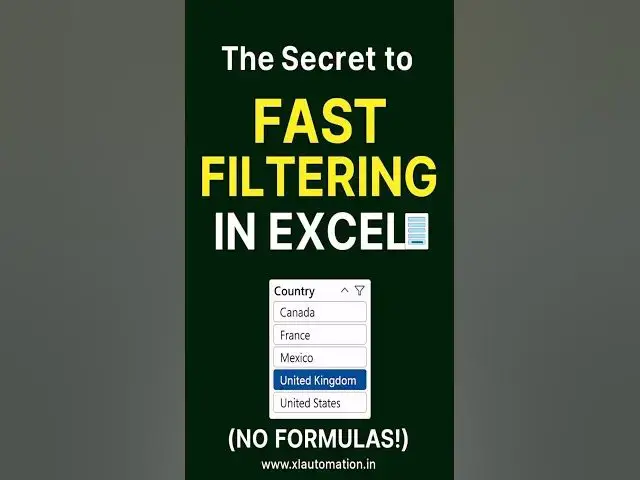 'Video thumbnail for The Secret to Fast Filtering in Excel - No Formulas! #shrots #xlautomation'
