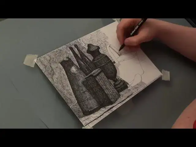 Video thumbnail for Giorgio Morandi Still Life Basket of Bread Cross Hatching Drawing (1 Minute Drawing Video)