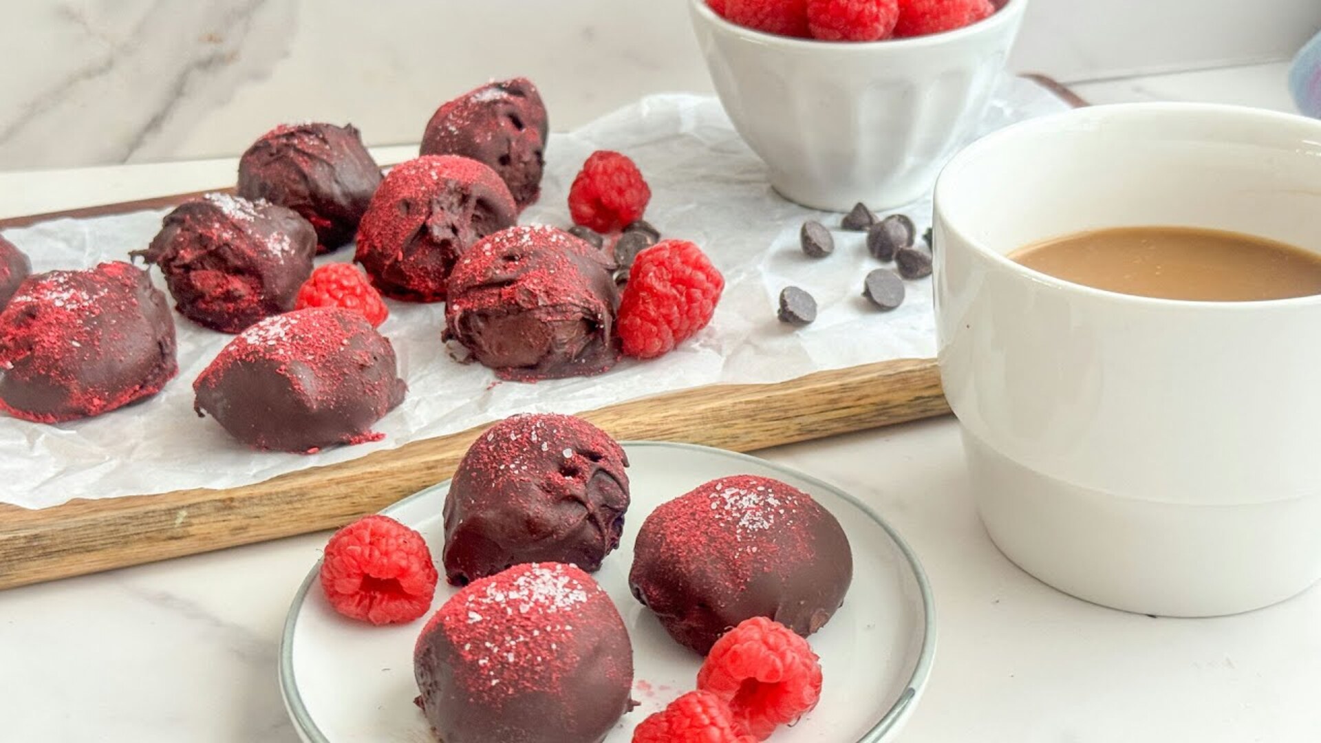 Video thumbnail for Dark Chocolate Raspberry Truffles Recipe