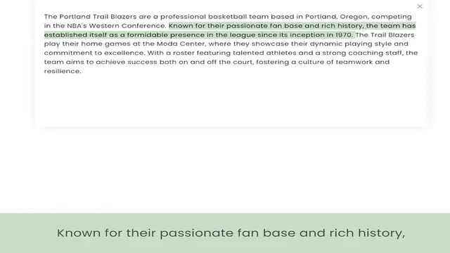 Video thumbnail for in the NBA's Western Conference. Known for their passionate fan base and rich history, the team has established itself as a formidable presence in the league since its inception in 1970. The Trail Blazers play their home games at the Moda