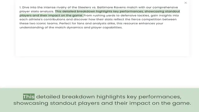 Video thumbnail for player stats analysis. This detailed breakdown highlights key performances, showcasing standout players and their impact on the game. From rushing yards to defensive tackles, gain insights into each athlete's contributions and discover ho