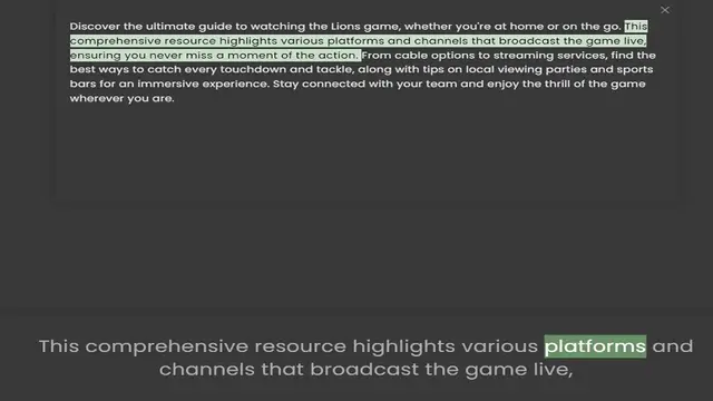 Video thumbnail for comprehensive resource highlights various platforms and channels that broadcast the game live, ensuring you never miss a moment of the action. From cable options to streaming services, find the best ways to catch every touchdown and tackl