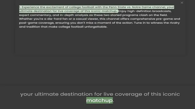 Video thumbnail for ultimate destination for live coverage of this iconic matchup. Enjoy high-definition broadcasts, expert commentary, and in-depth analysis as these two storied programs clash on the field. Whether you're a die-hard fan or a casual viewer,