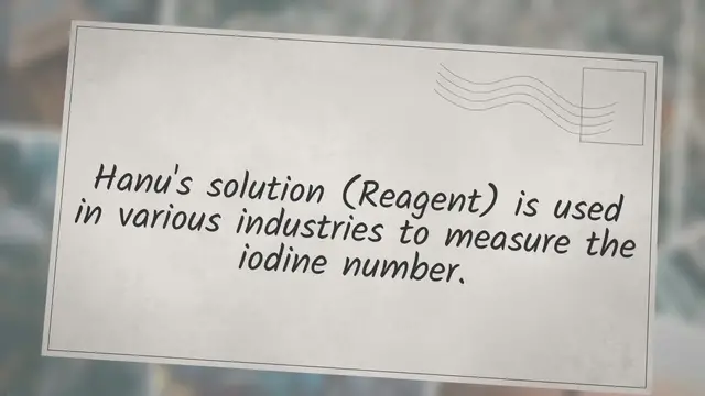 Video thumbnail for How to Prepare Hanus (Reagent)Solution