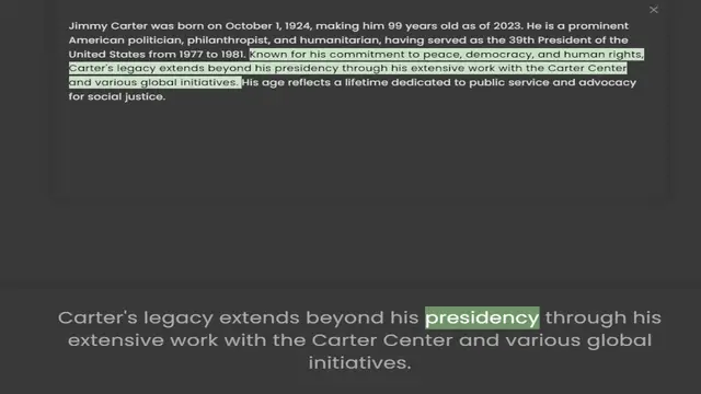 Video thumbnail for American politician, philanthropist, and humanitarian, having served as the 39th President of the United States from 1977 to 1981. Known for his commitment to peace, democracy, and human rights, Carter's legacy extends beyond his presiden