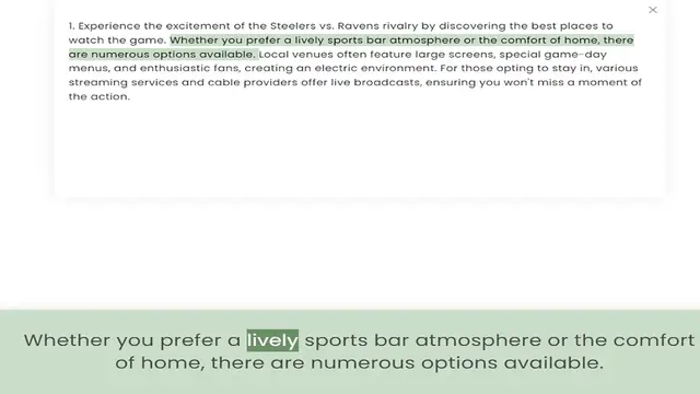 Video thumbnail for watch the game. Whether you prefer a lively sports bar atmosphere or the comfort of home, there are numerous options available. Local venues often feature large screens, special game-day menus, and enthusiastic fans, creating an electric