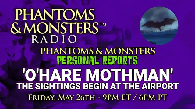 Video thumbnail for 'O'HARE MOTHMAN' - THE SIGHTINGS BEGIN AT THE AIRPORT! LIVE CHAT / QUESTIONS - Lon Strickler (Host)