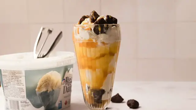 'Video thumbnail for Copycat Costco Caramel Brownie Sundae Recipe'