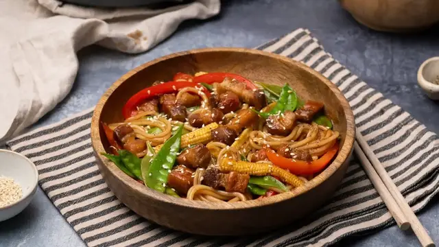 'Video thumbnail for Twice-Cooked Pork Belly Stir-Fry Recipe'
