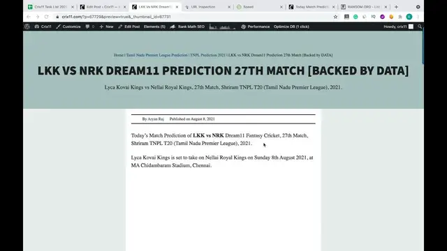 Video thumbnail for LKK VS NRK DREAM11 PREDICTION 27TH MATCH Lyca Kovai Kings vs Nellai Royal Kings Dream11 Team
