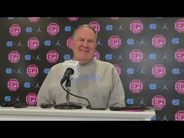 'Video thumbnail for #UNC coach Bill Belichick press conference before Saturday's first practice.'