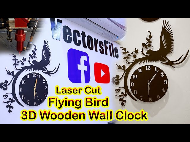 Video thumbnail for How to make a 3D Wooden Flying Bird Wall Clock Fairy Wall Clock for Room Decor Wood 3D Wall Clock
