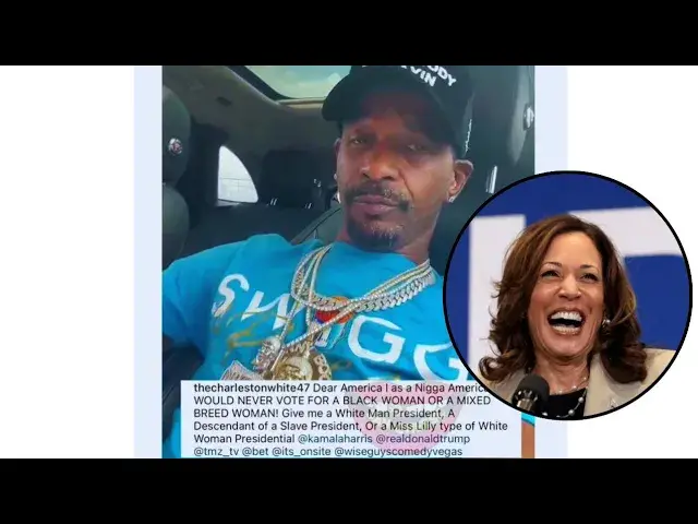 'Video thumbnail for CHARLESTON WHITE says he would never vote for a BLACK WOMAN to become President.'