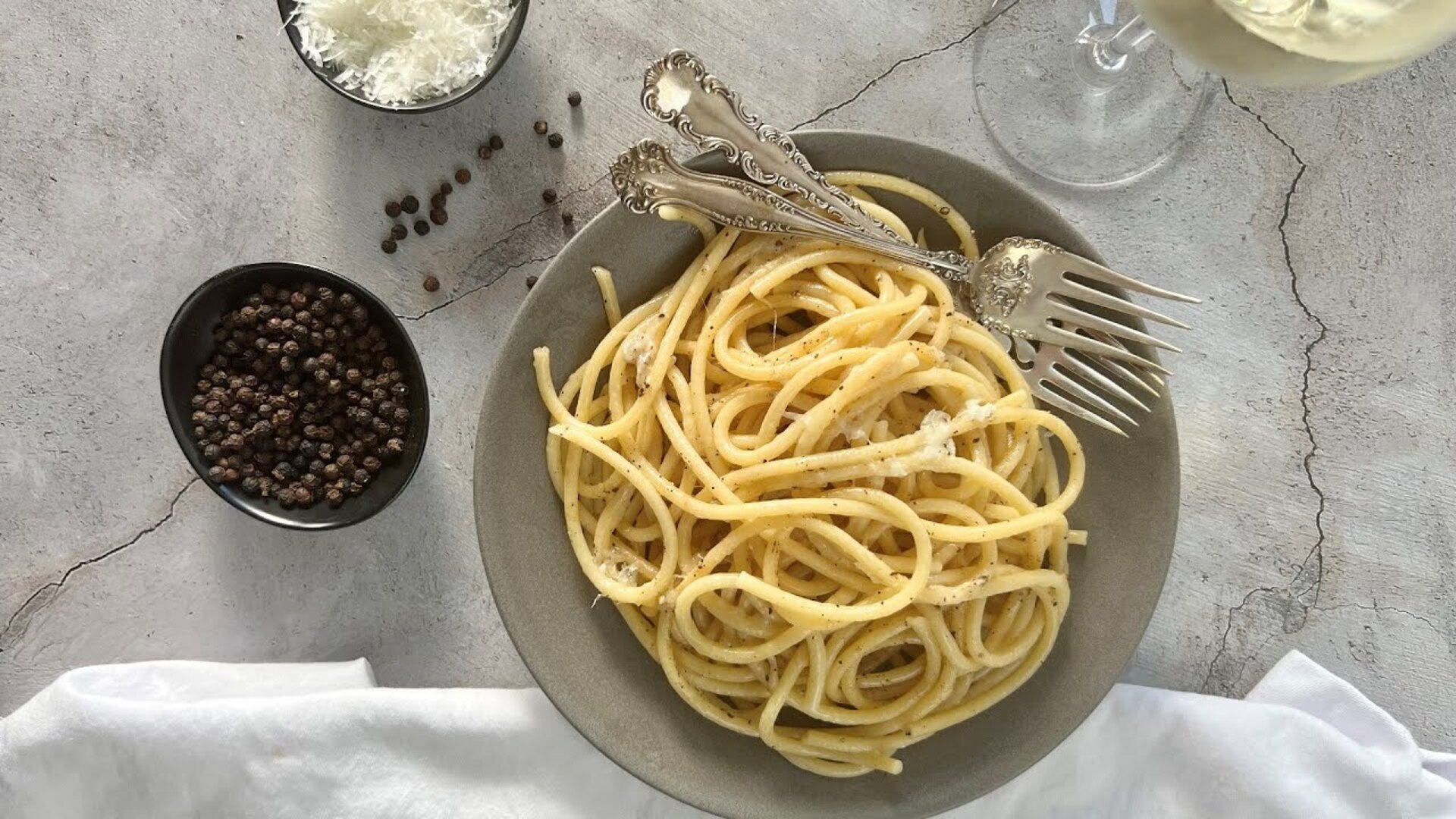 Video thumbnail for Simple, Classic Bucatini Cacio E Pepe Recipe