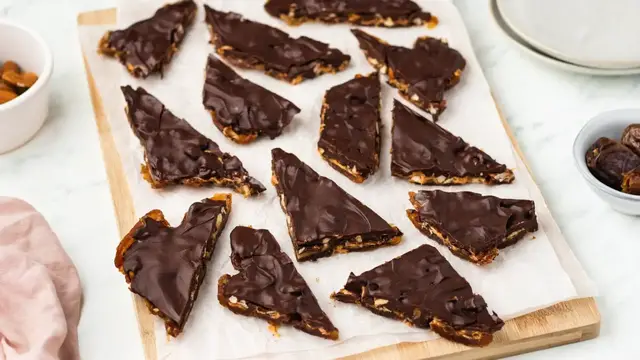 'Video thumbnail for No-Bake Nutty Date Bark Recipe'