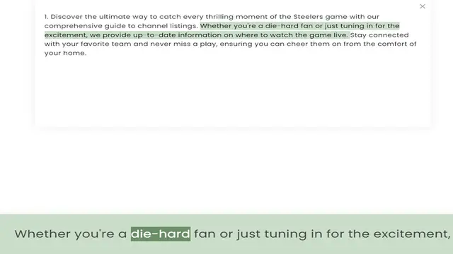 Video thumbnail for comprehensive guide to channel listings. Whether you're a die-hard fan or just tuning in for the excitement, we provide up-to-date information on where to watch the game live. Stay connected with your favorite team and never miss a play,