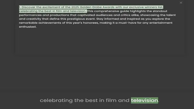 Video thumbnail for celebrating the best in film and television. This comprehensive guide highlights the standout performances and productions that captivated audiences and critics alike, showcasing the talent and creativity that define this prestigious even