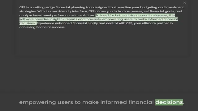 Video thumbnail for strategies. With its user-friendly interface, CFP allows you to track expenses, set financial goals, and analyze investment performance in real-time. Tailored for both individuals and businesses, this software provides insightful reports