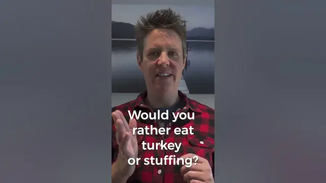 Video thumbnail for Would you rather eat turkey or stuffing for Thanksgiving? | Food questions for ESL #Short
