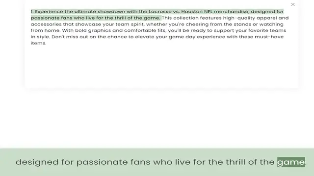 Video thumbnail for passionate fans who live for the thrill of the game. This collection features high-quality apparel and accessories that showcase your team spirit, whether you're cheering from the stands or watching from home. With bold graphics and comfo