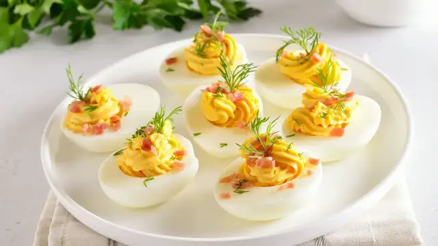 Video thumbnail for Deviled Eggs with Bacon: video blog