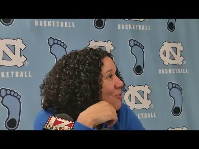 'Video thumbnail for Duke coach Kara Lawson after loss at #UNC'