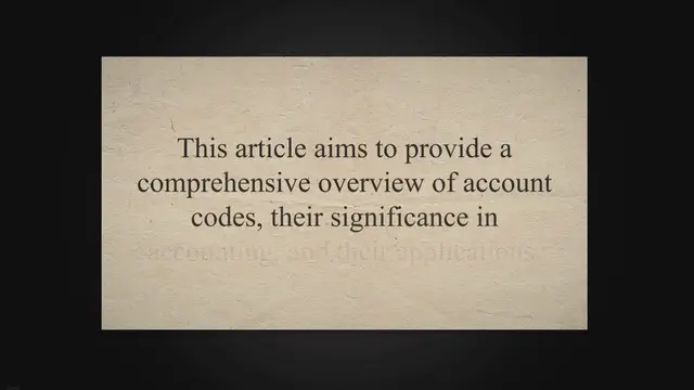 Video thumbnail for Account Codes in Accounting