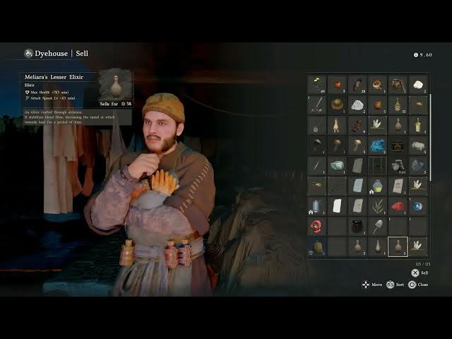 Video thumbnail for Crimson Desert - Chapter 5 Gloomy Gray: Shop Dyes at Theoric's Hernand Dyehouse