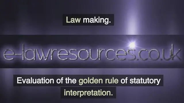 Video thumbnail for Evaluation of the Golden rule www.e-lawresources.co.uk